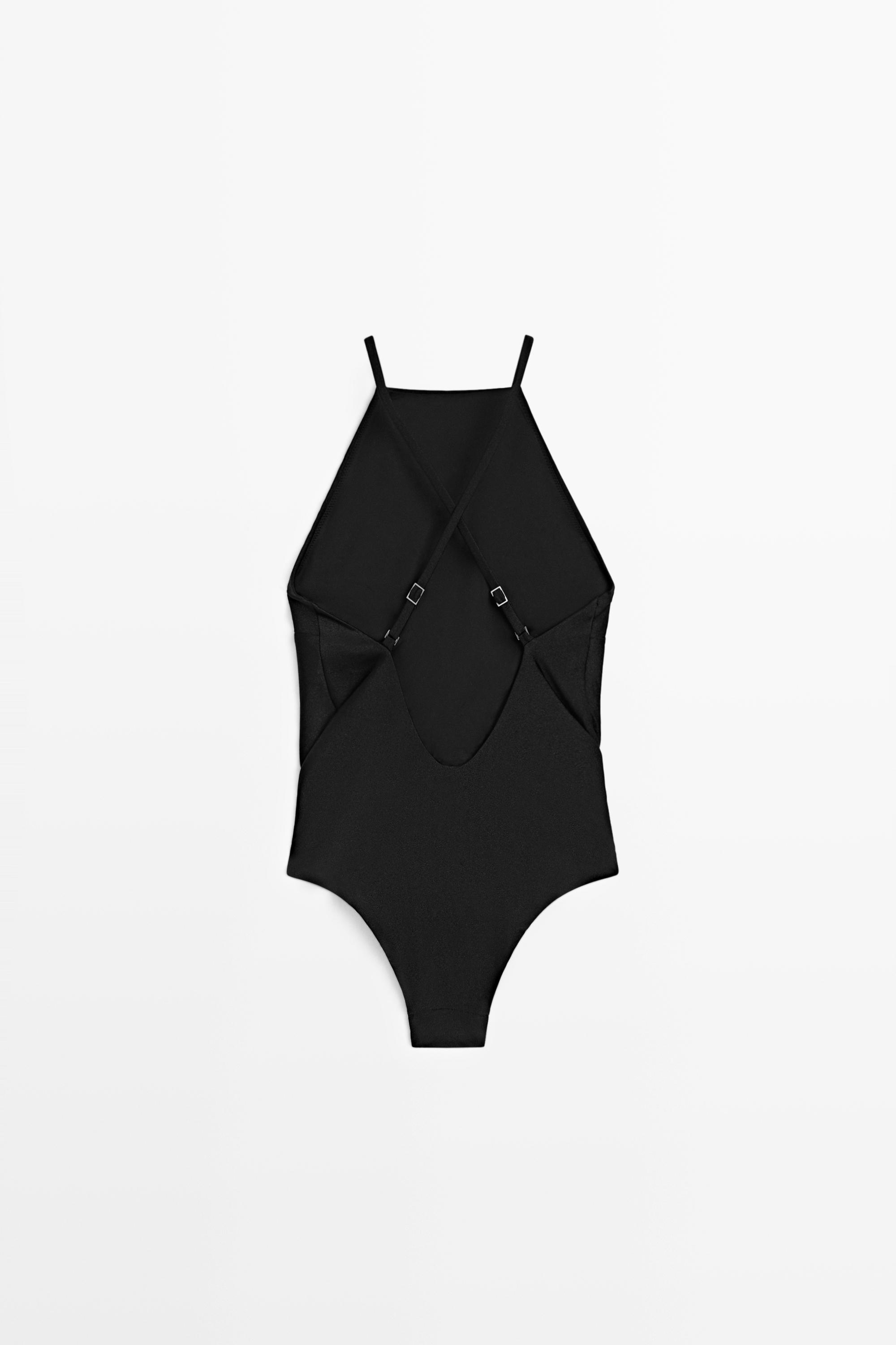 Shimmery halter swimsuit